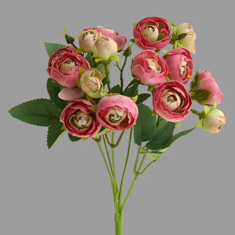 15 Head Camellia Artificial Flowers Living Room Wedding Home Decoration Live Home Decora Flower Arrangement