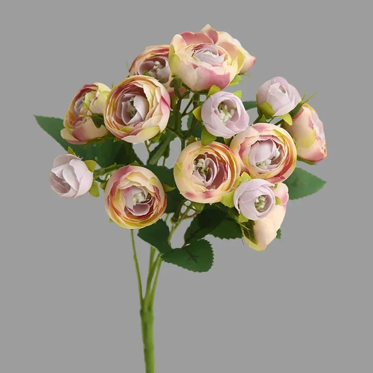 15 Head Camellia Artificial Flowers Living Room Wedding Home Decoration Live Home Decora Flower Arrangement
