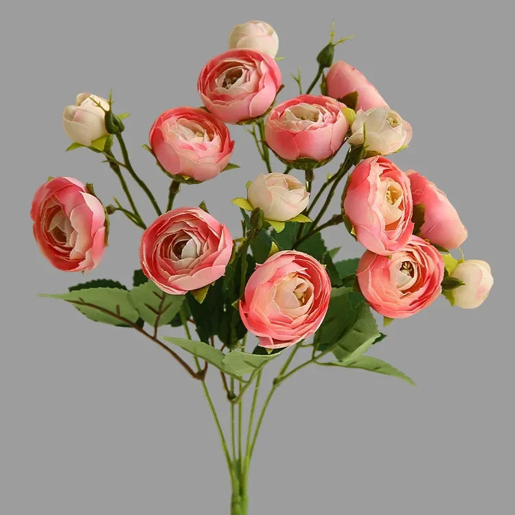 15 Head Camellia Artificial Flowers Living Room Wedding Home Decoration Live Home Decora Flower Arrangement