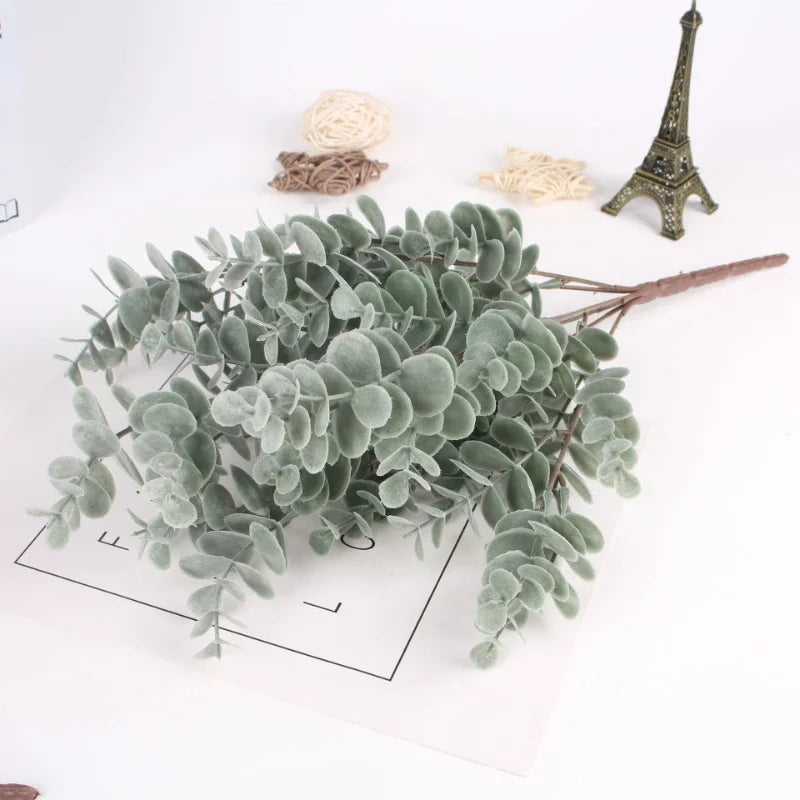 Nordic Style Artificial Plant Eucalyptus Money Leaf Home Wedding Decoration Green Plant Bonsai Flower Arrangement Bouquet