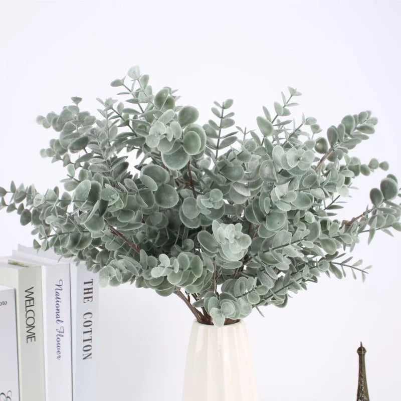 Nordic Style Artificial Plant Eucalyptus Money Leaf Home Wedding Decoration Green Plant Bonsai Flower Arrangement Bouquet