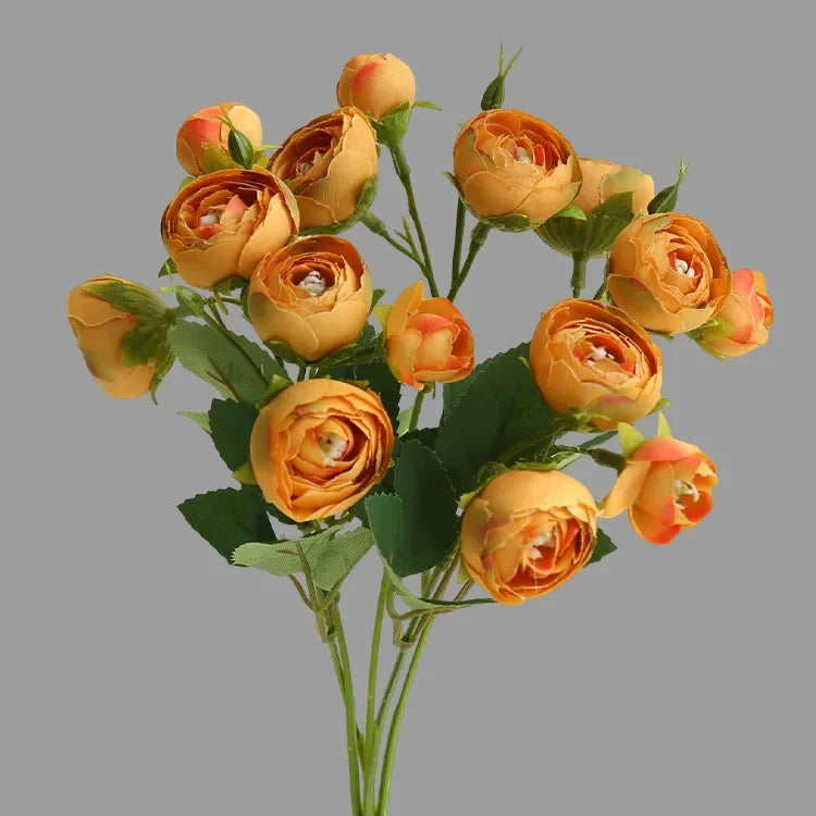15 Head Camellia Artificial Flowers Living Room Wedding Home Decoration Live Home Decora Flower Arrangement