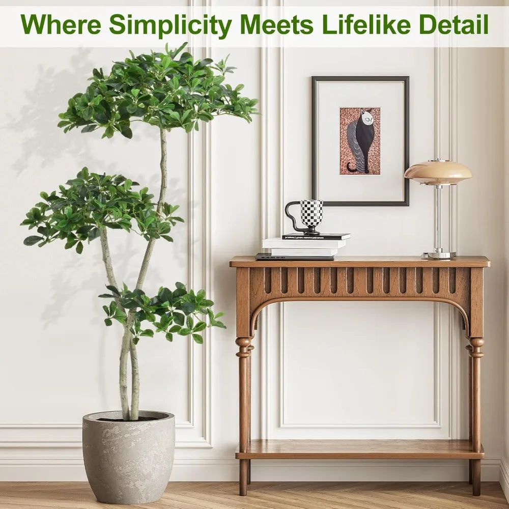 5ft Tall Artificial Black Olive Tree, Tall Fake Plants, Faux Olive Tree with 2 Poles for Living Room Office Garden Decor