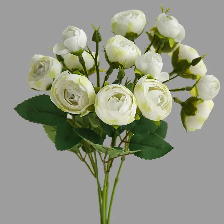 15 Head Camellia Artificial Flowers Living Room Wedding Home Decoration Live Home Decora Flower Arrangement